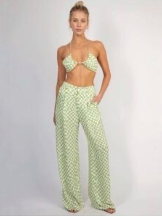 RESA Pants - Resa Sasha Checkered Wide Leg Trouser Pants XS